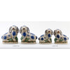 Danny's Fine Porcelain Small Staffordshire Bunny Hares- Blue - Pair