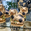 Danny's Fine Porcelain Small Staffordshire Bunny Hares- Blue - Pair
