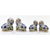 Danny's Fine Porcelain Small Staffordshire Bunny Hares- Blue - Pair