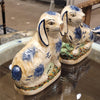 Danny's Fine Porcelain Small Staffordshire Bunny Hares- Blue - Pair