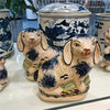 Danny's Fine Porcelain Small Staffordshire Bunny Hares- Blue - Pair