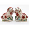 Danny's Fine Porcelain Small Staffordshire Bunny Hares- Rust Orange - Pair