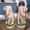 Danny's Fine Porcelain Small Staffordshire Bunny Hares- Rust Orange - Pair