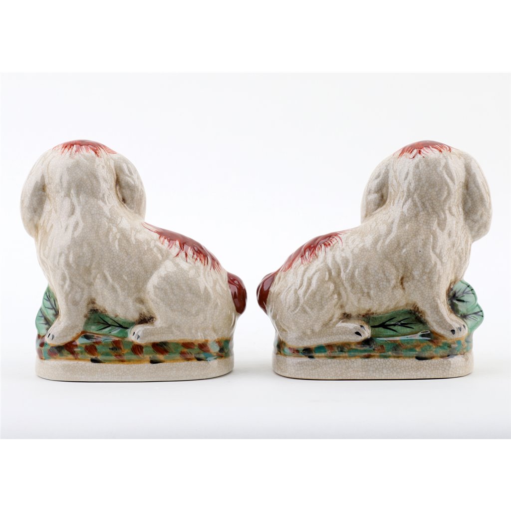 Danny's Fine Porcelain Small Staffordshire Bunny Hares- Rust Orange - Pair