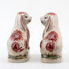 Danny's Fine Porcelain Small Staffordshire Bunny Hares- Rust Orange - Pair