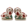 Danny's Fine Porcelain Small Staffordshire Bunny Hares- Rust Orange - Pair