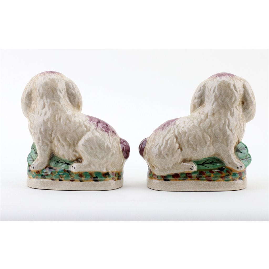 Danny's Fine Porcelain Small Staffordshire Bunny Hares- Pink - Pair