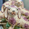 Danny's Fine Porcelain Small Staffordshire Bunny Hares- Pink - Pair