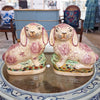 Danny's Fine Porcelain Small Staffordshire Bunny Hares- Pink - Pair