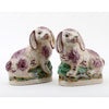 Danny's Fine Porcelain Small Staffordshire Bunny Hares- Pink - Pair