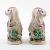 Danny's Fine Porcelain Small Staffordshire Bunny Hares- Pink - Pair