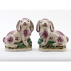 Danny's Fine Porcelain Small Staffordshire Bunny Hares- Pink - Pair