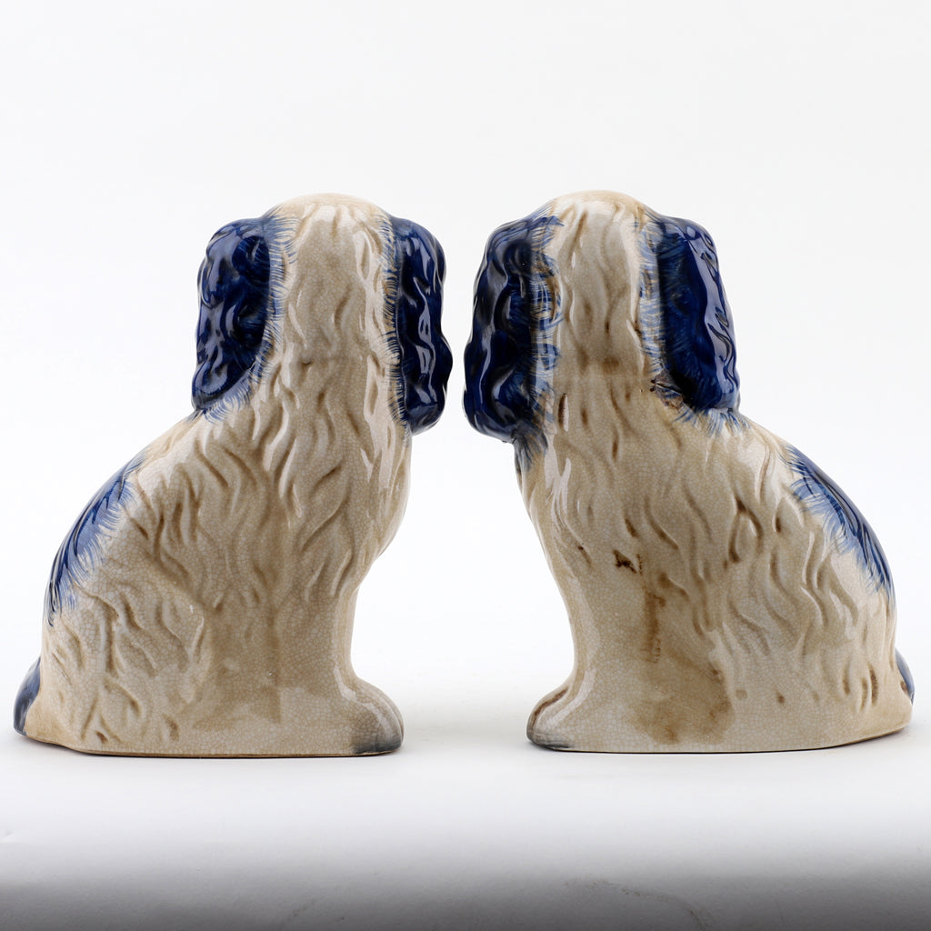 Danny's Fine Porcelain Staffordshire Dogs- Blue- Pair