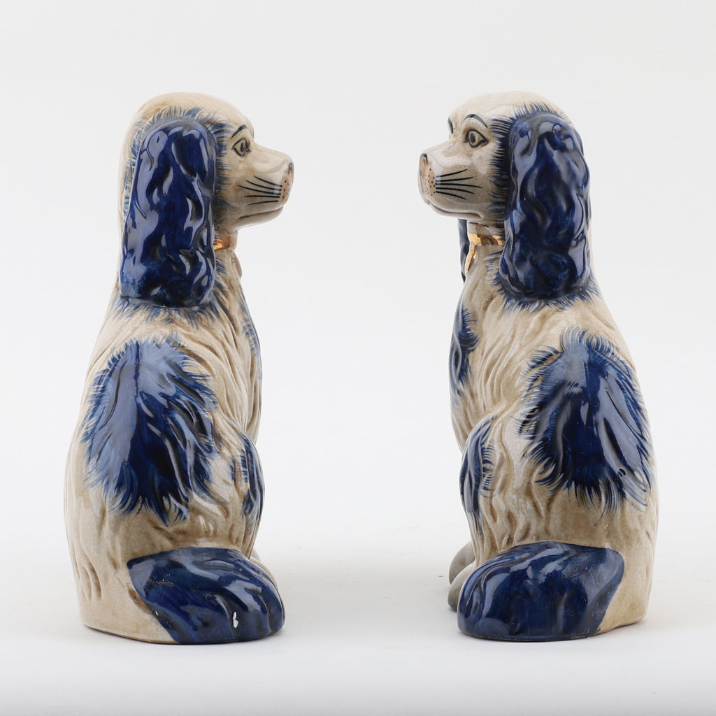 Danny's Fine Porcelain Staffordshire Dogs- Blue- Pair