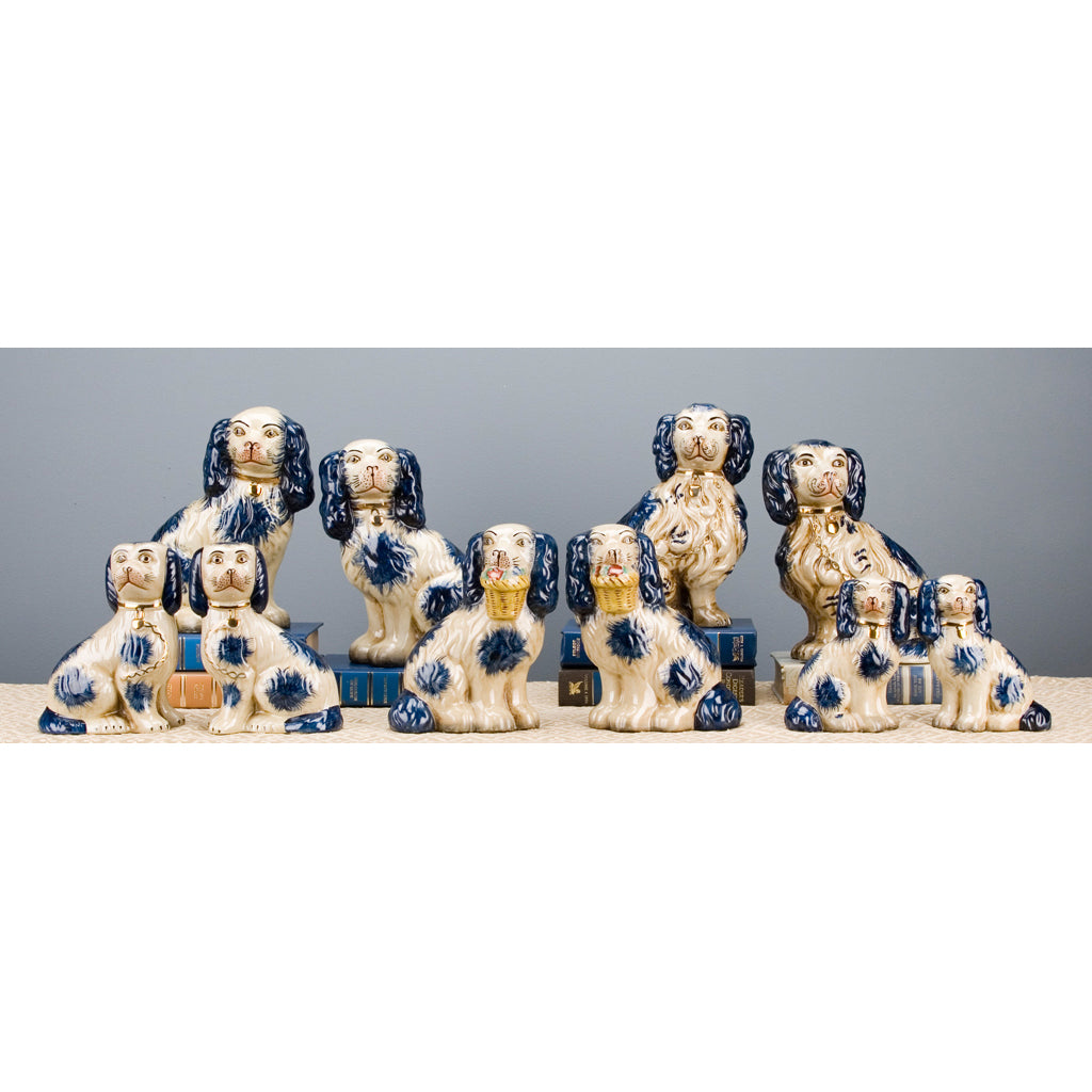Danny's Fine Porcelain Staffordshire Dogs- Blue- Pair