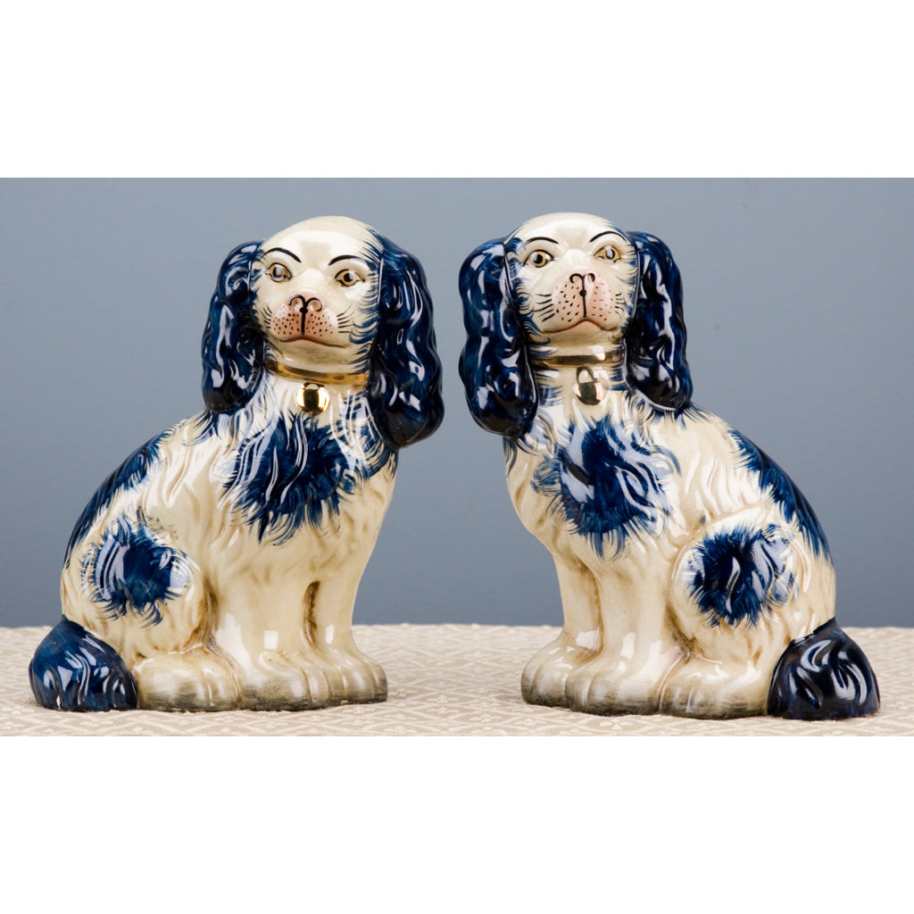 Danny's Fine Porcelain Staffordshire Dogs- Blue- Pair