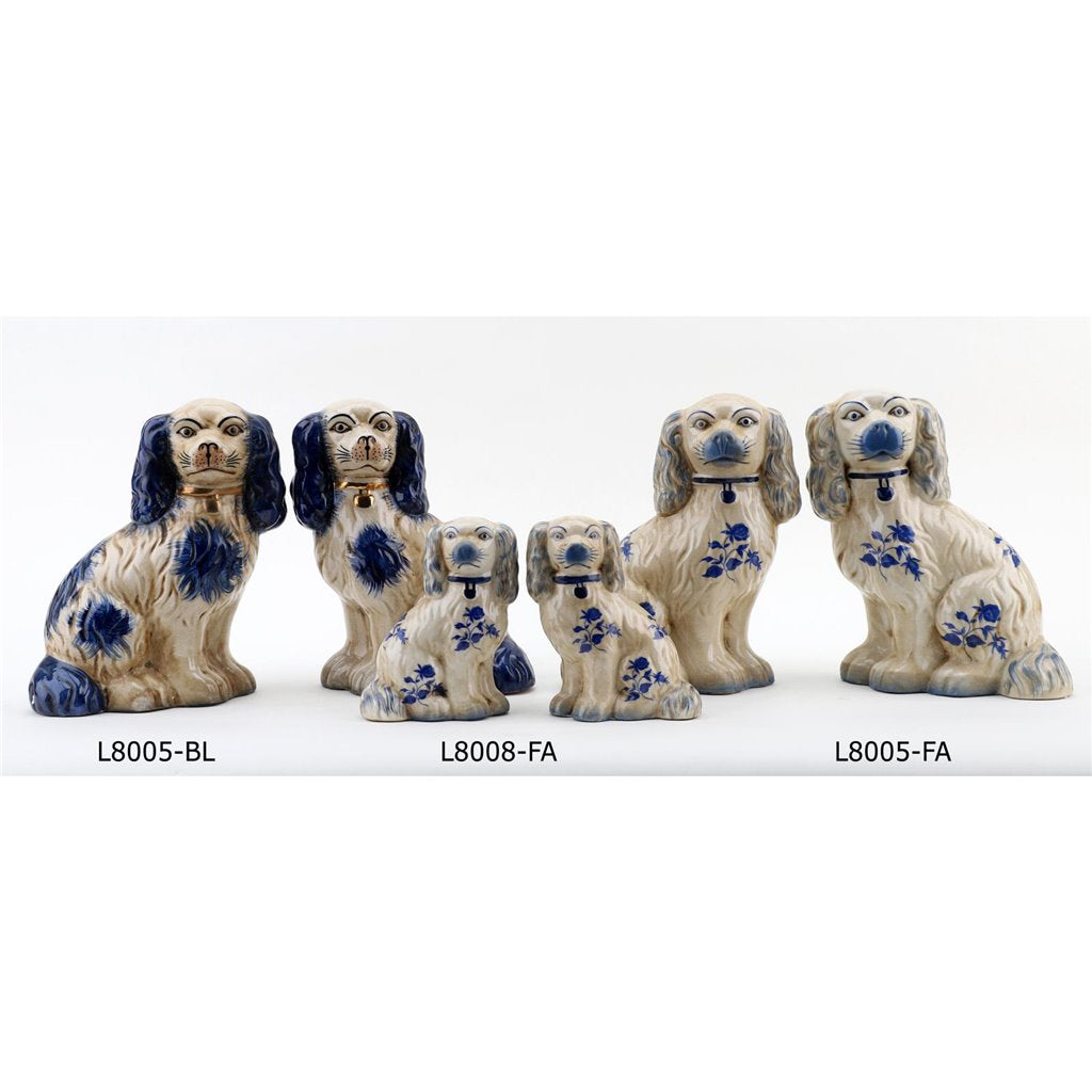 Danny's Fine Porcelain Staffordshire Dogs- Blue- Pair