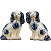 Danny's Fine Porcelain Staffordshire Dogs- Blue- Pair
