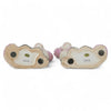 Danny's Fine Porcelain Pink Dog W/ Chain-Pair