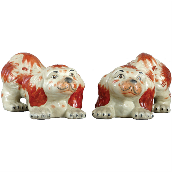 Danny's Fine Porcelain 8" Orange Dogs-Pair