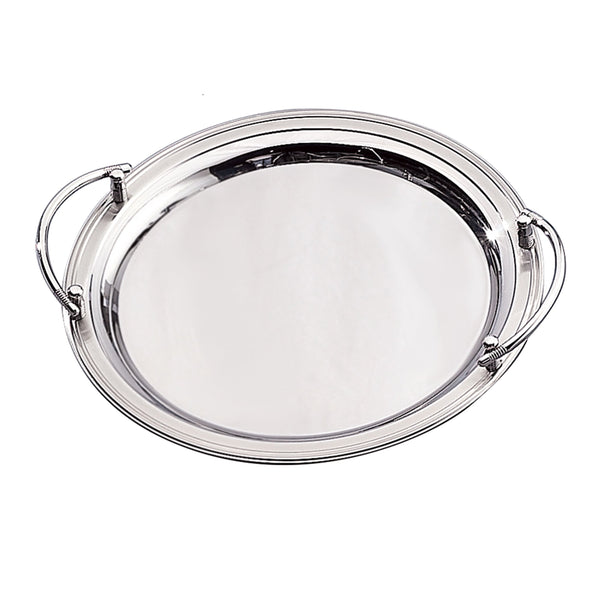 Leeber Serveware 14" Round Tray w/Handles, 15.5" at widest