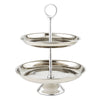 Leeber Serveware 2 Tier Hammered Stand, trays, 8.5" and 10.5", 13.5" H