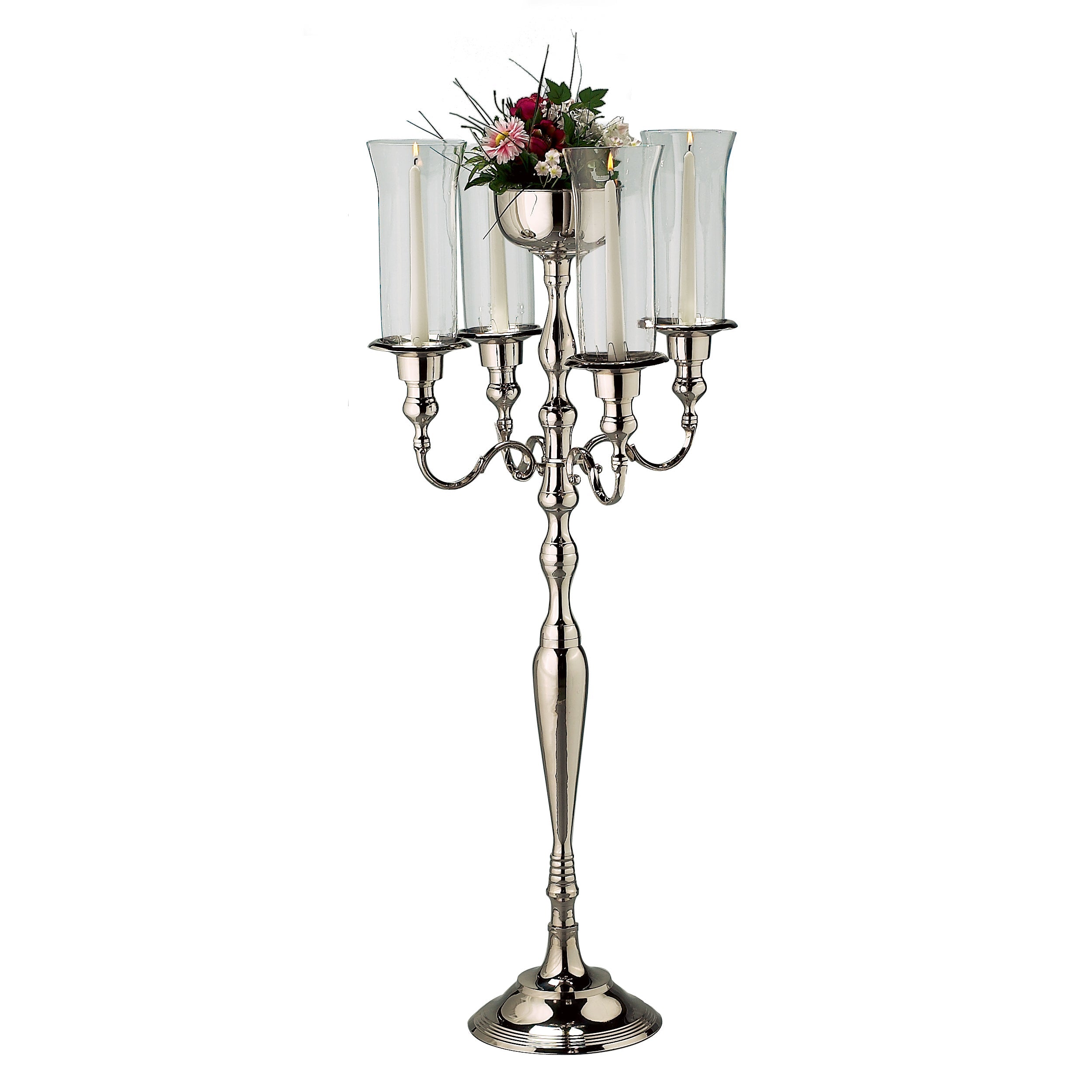 Leeber Giftware 4L Candelabra w/Bowl and Hurricanes, 41"h, NiP