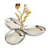 Leeber Serveware Butterfly Triple Dish, 6" x 4.5" bowl 8.75"H,12" widest