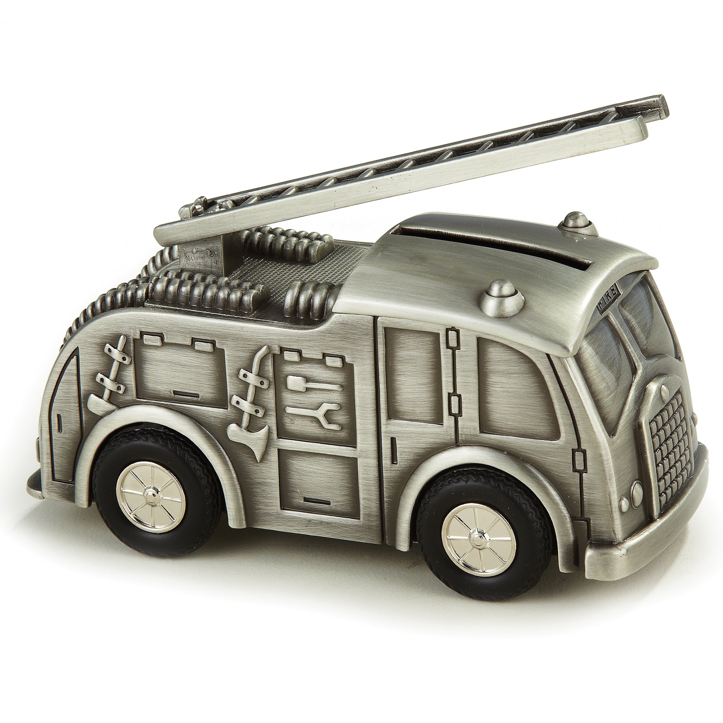 Leeber Giftware Fire Truck Bank, Pewter Finish