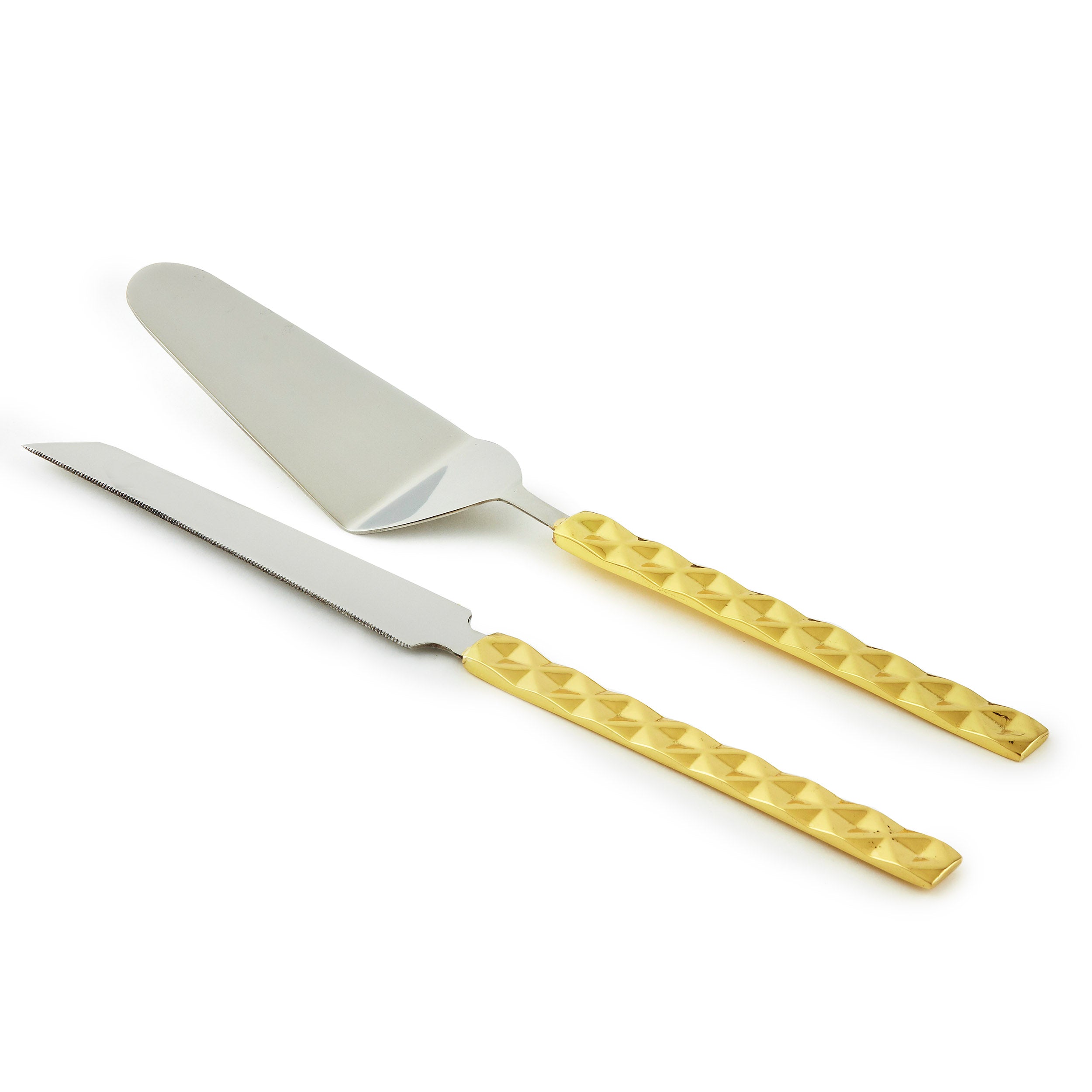 Leeber Serveware Geometric Cake Server Set, 11.5"