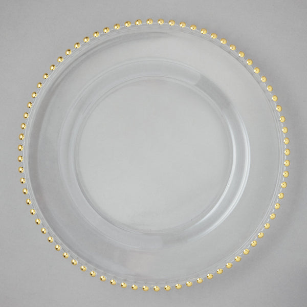 Leeber Serveware Gold Bead Chargers, Set of 4, 13" Dia