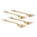 Leeber Serveware Gold Plate Fork with Crystal, set of 4, 4.75" L