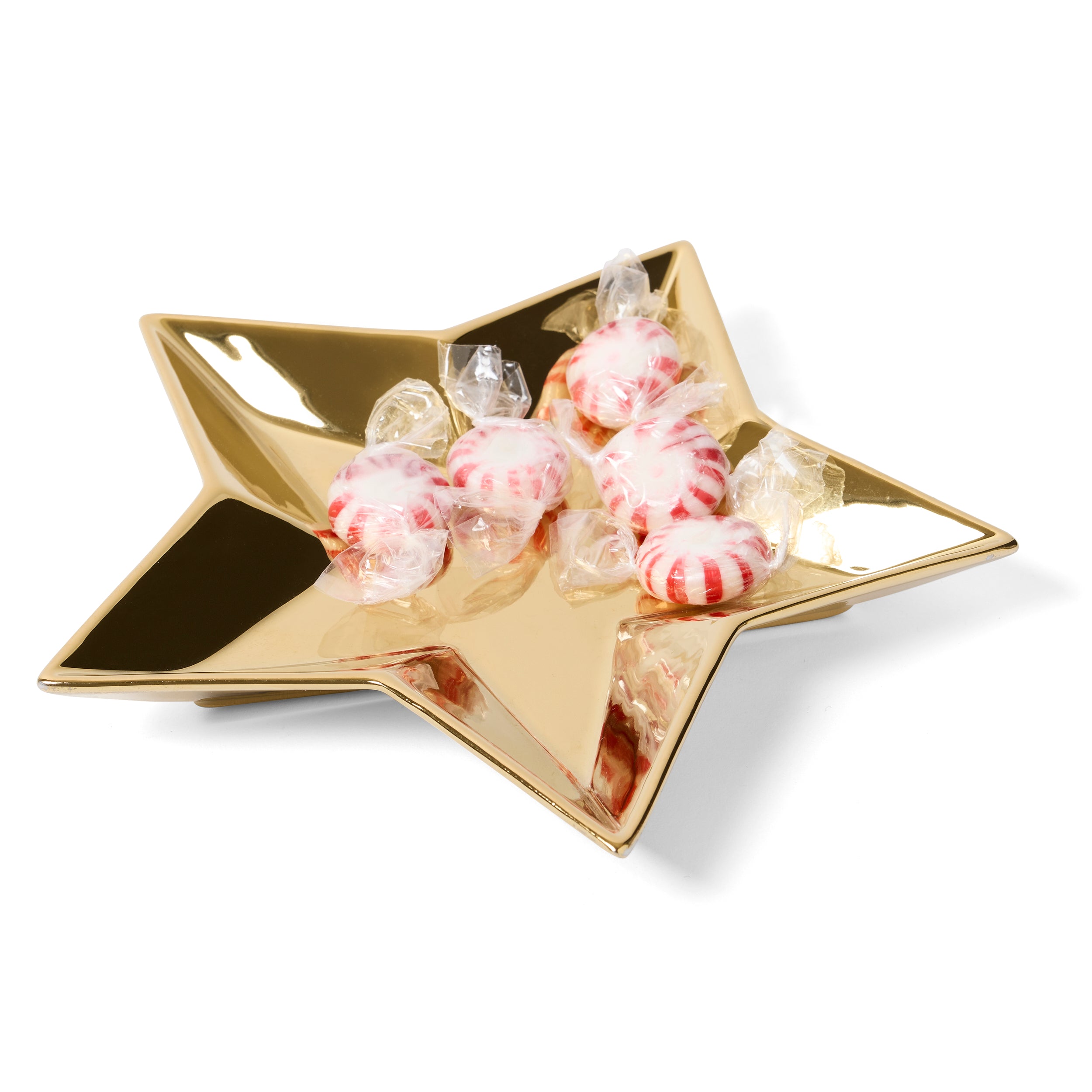 Leeber Serveware Gold Star Candy Dish, 7.25" x 7" x 1" H