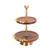 Leeber Serveware Golden Vine 2-Tier Wood Stand, 8", 10"