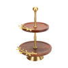 Leeber Serveware Golden Vine 2-Tier Wood Stand, 8", 10"