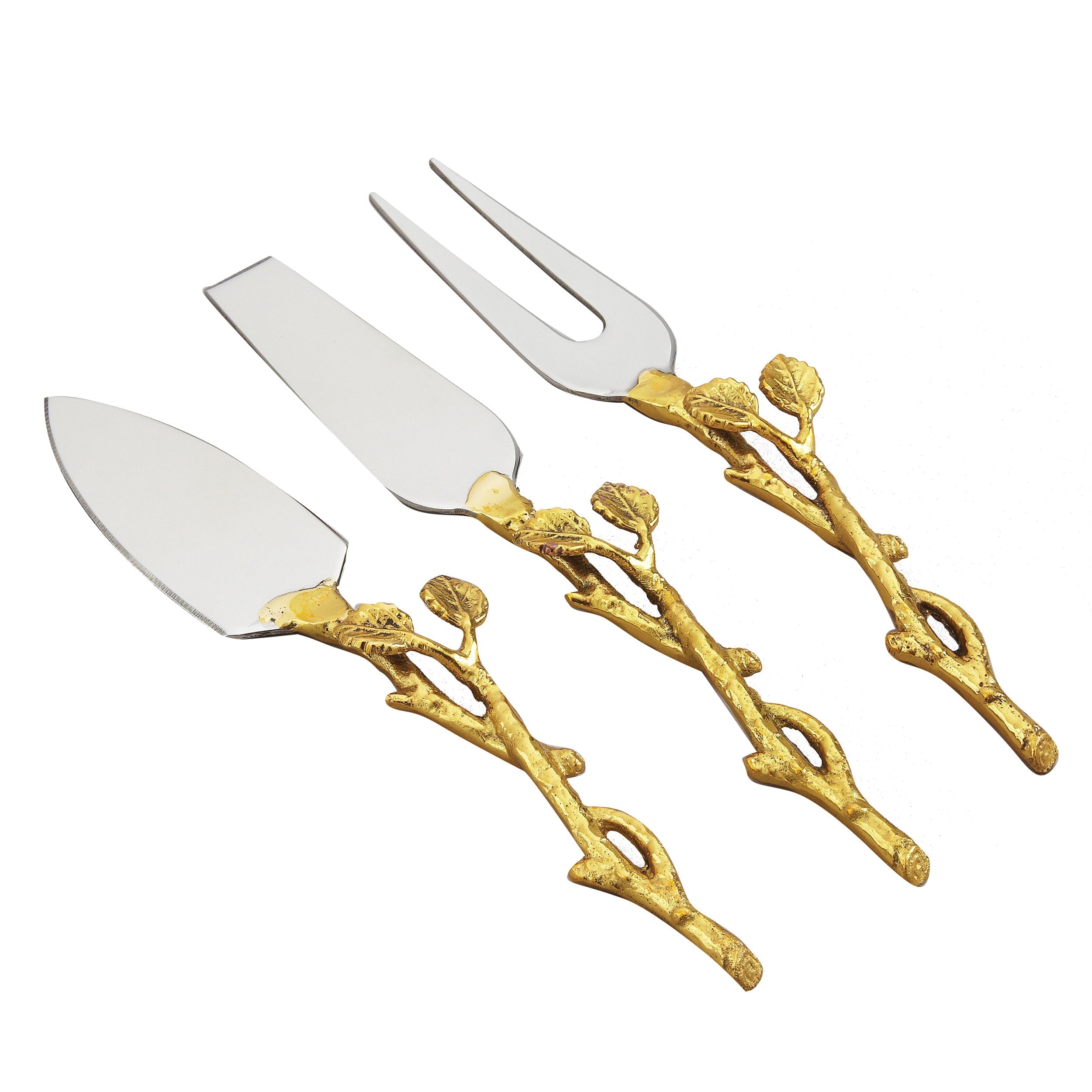 Leeber Serveware Golden Vine 3 Piece Cheese Set, 6.75" L