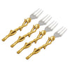 Leeber Serveware Golden Vine Forks, Set of 4, 5.25" L