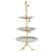 Leeber Serveware Golden Vine Hammered 3-Tier Trays: 8",10",11.5", 23" H