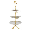Leeber Serveware Golden Vine Hammered 3-Tier Trays: 8",10",11.5", 23" H