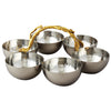 Leeber Serveware Golden Vine Hammered 6 Bowl Server, 8.75"W