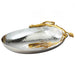 Leeber Serveware Golden Vine Hammered Oval Nut Bowl, 6.25" x 4.25"