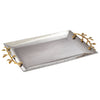 Leeber Serveware Golden Vine Hammered Rect Tray, 16" x 11"