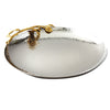 Leeber Serveware Golden Vine Hammered Round Tray, 10.75" Dia