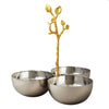 Leeber Serveware Golden Vine Hammered Triple Bowl, 8.25" x 8.25"