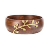 Leeber Serveware Golden Vine Large Wood Bowl, 11" Dia.