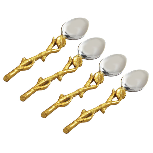 Leeber Serveware Golden Vine Spoons, Set of 4, 5" L