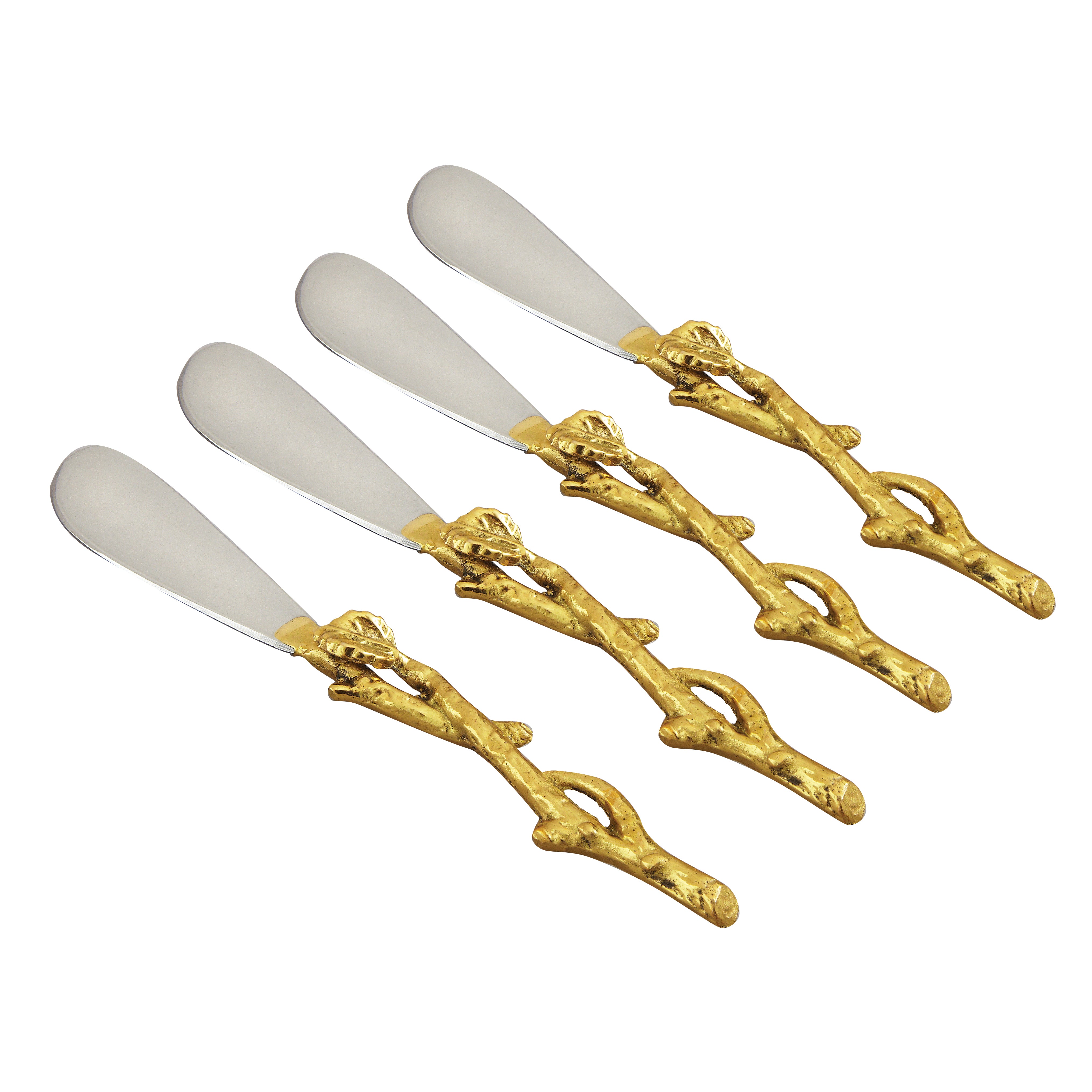 Leeber Serveware Golden Vine Spreaders, Set of 4, 6" L