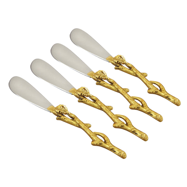 Leeber Serveware Golden Vine Spreaders, Set of 4, 6" L