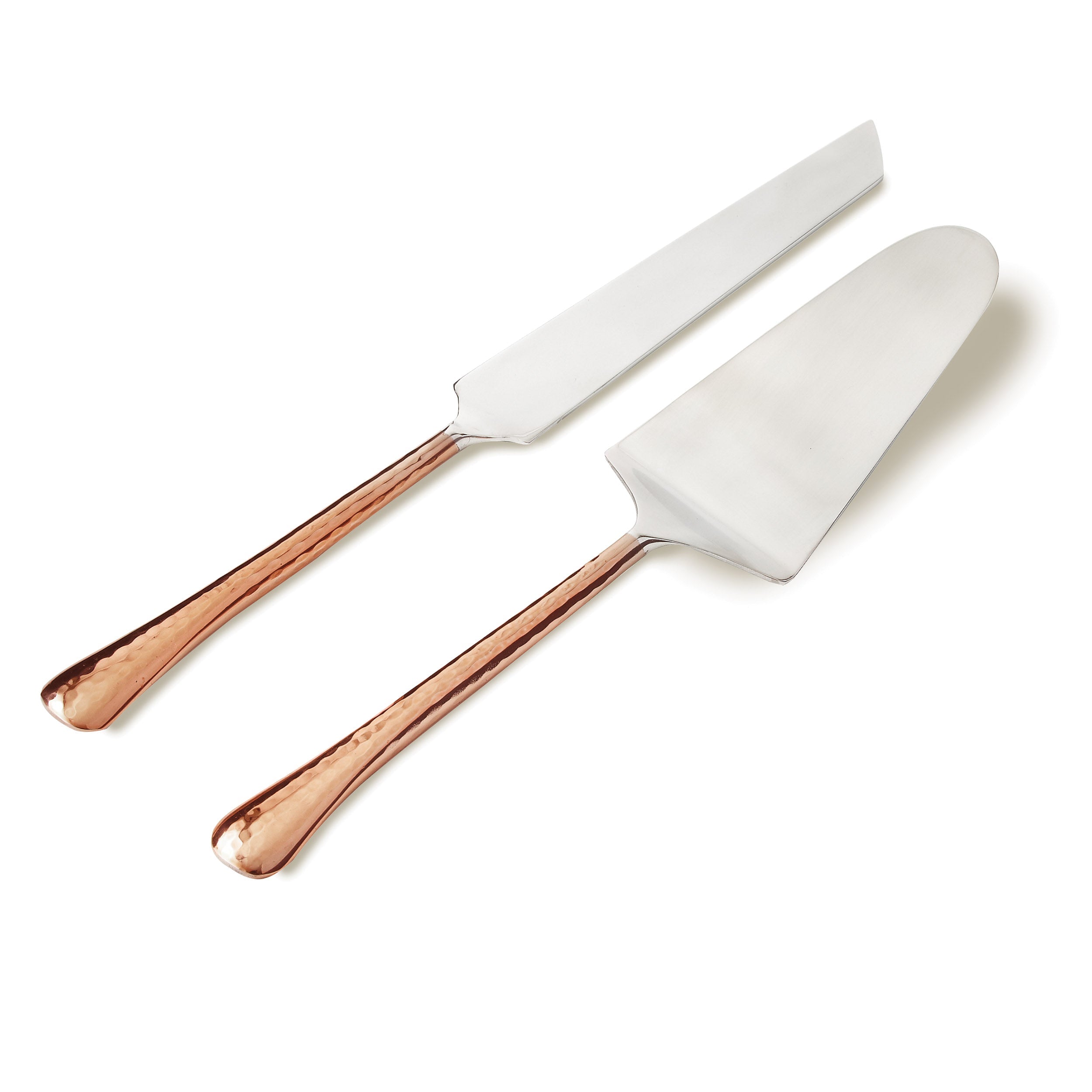 Leeber Serveware Hammered Cake Server Set, Copper, 11" L