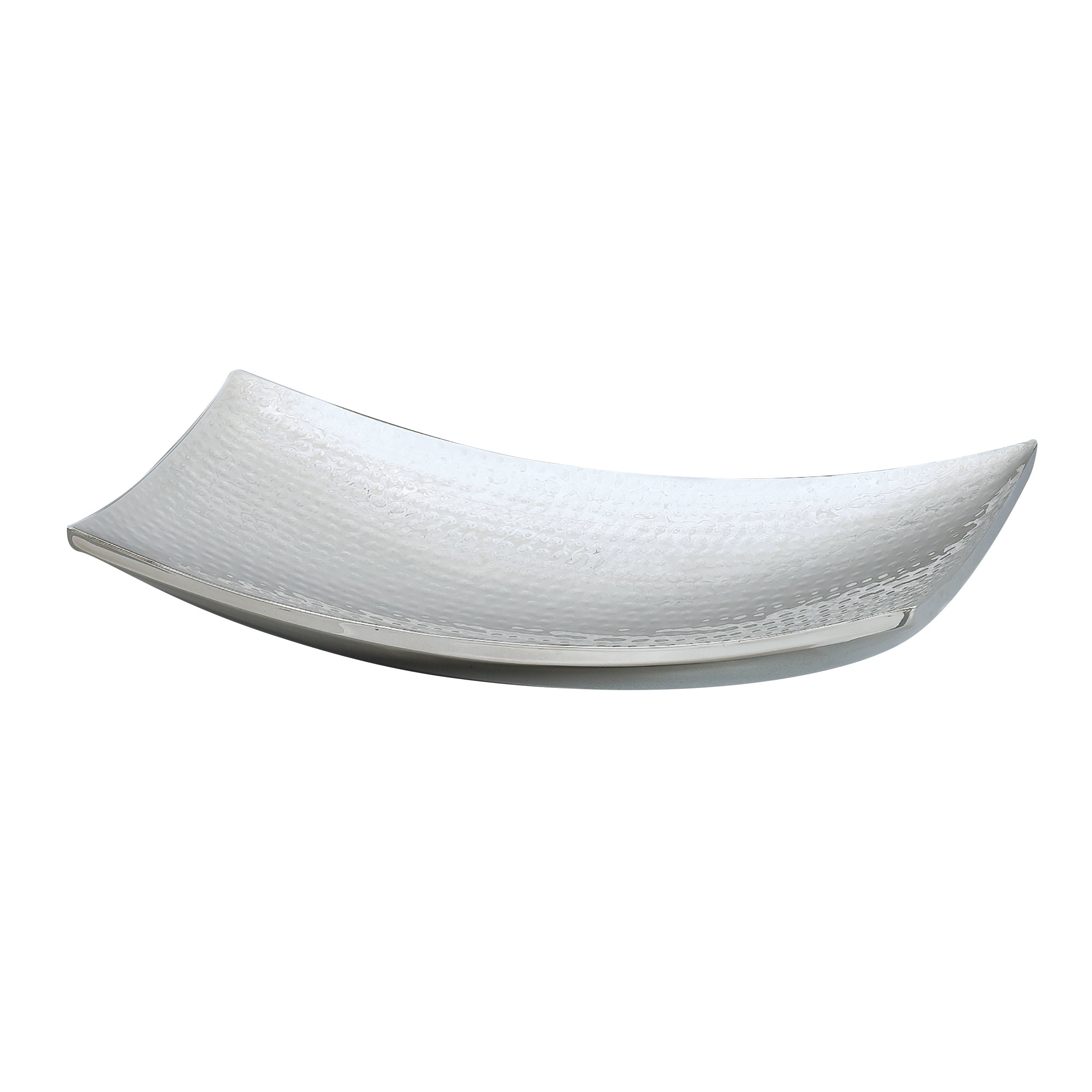 Leeber Serveware Hammered Curve Tray, Doublewall, 15" x 8.25"